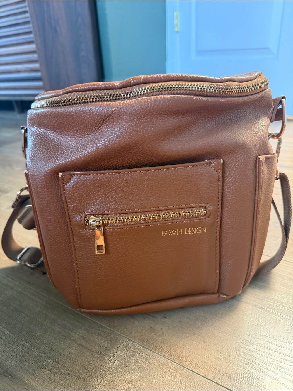 Fawn Design Brown faux leather backpack Bag for women